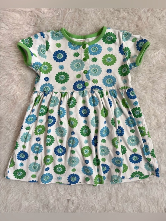 Hanna Andersson Other - Hanna Andersson White Dress with Blue & Green Mod Floral AOP